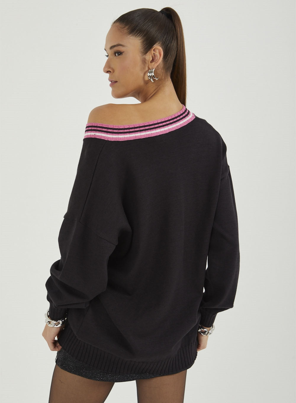 Oversized V-neck Knit Jumper Sport Culture