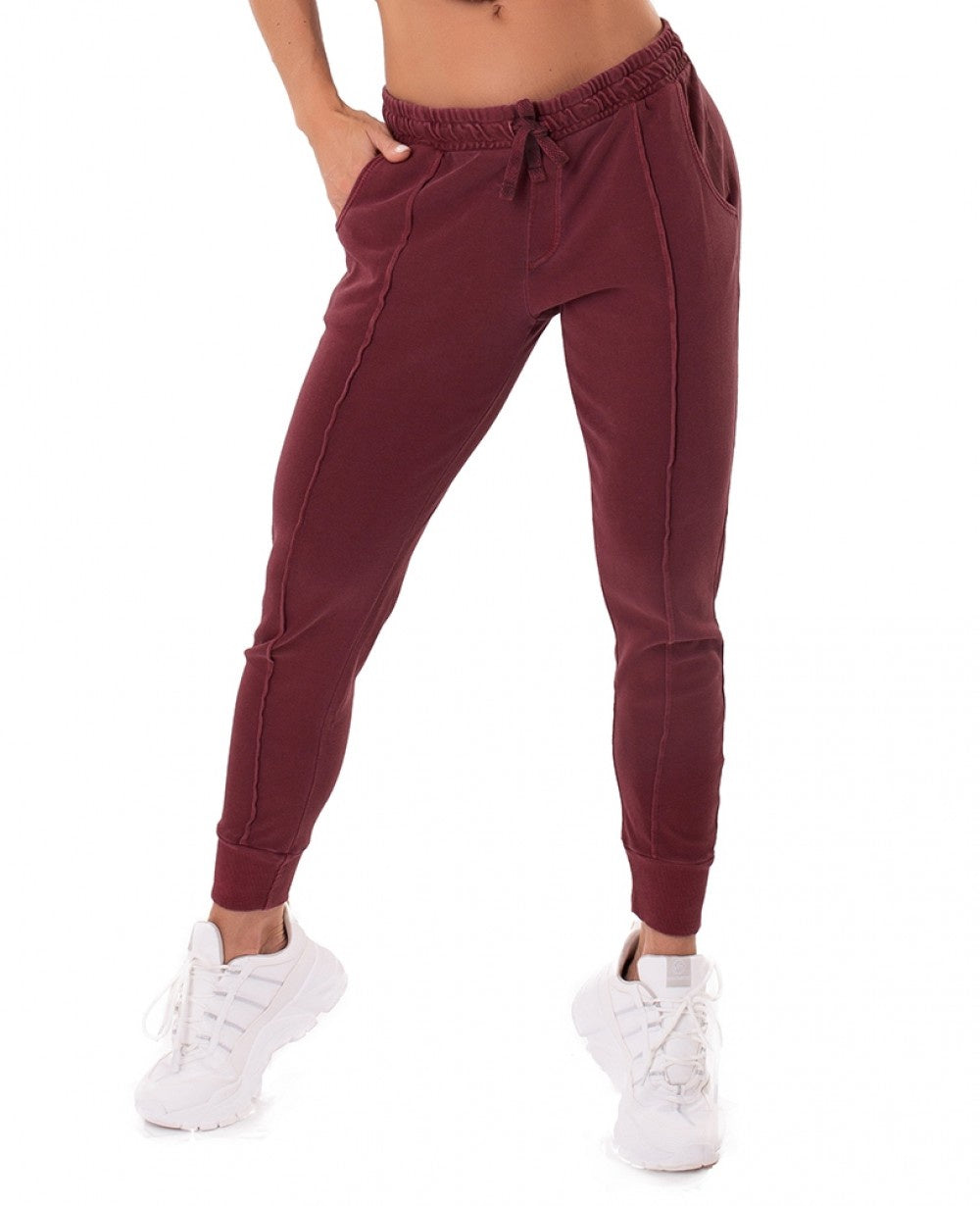 Jogger Pants Lines Burgundy - Let's Gym - WaveFit