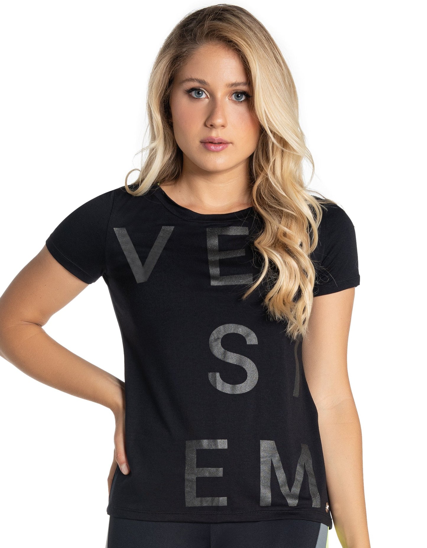 Top Black Affection Short Sleeve - Vestem - WaveFit