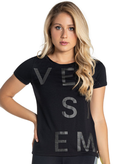 Top Black Affection Short Sleeve - Vestem - WaveFit