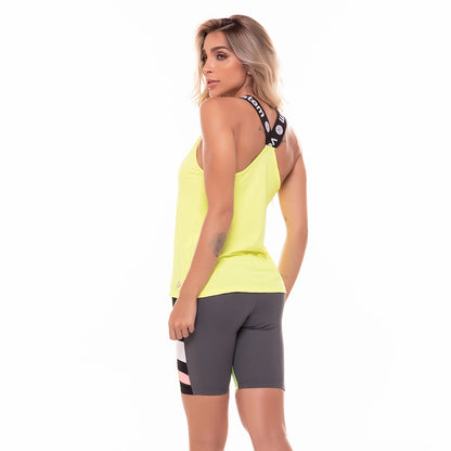 Shorts Goddess Grey With Neon Yellow - Vestem - WaveFit