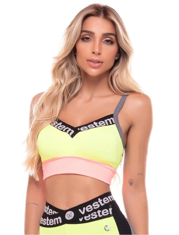 Sports Bra Wonderful Yellow Neon - Vestem