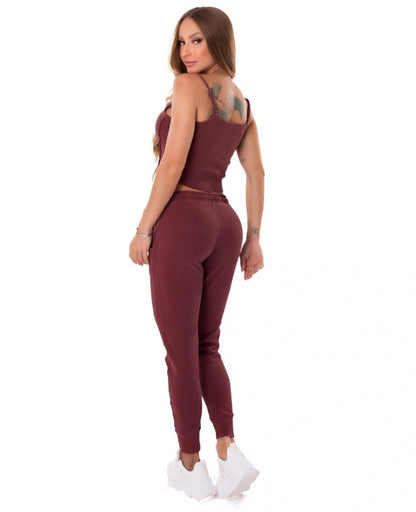 Jogger Pants Lines Burgundy - Let's Gym - WaveFit