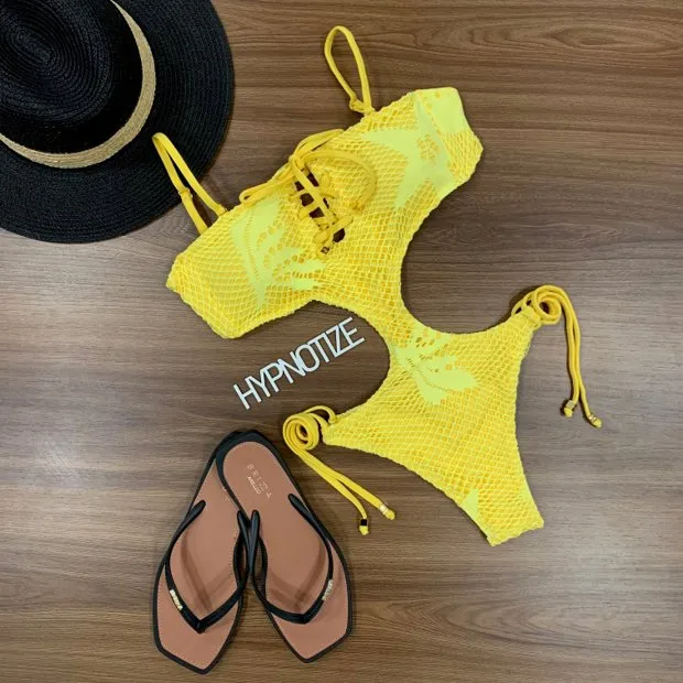 Bodysuit Rute Pescador Yellow Crochet